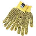 Kevlar® Two-Sided PVC Dots Gloves, Yellow/Brown, Large, 1 Pair