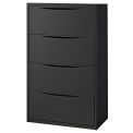 30"W Premium Lateral File Cabinet, 4 Drawer, Black