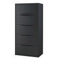 30&quot;W Premium Lateral File Cabinet, 5 Drawer, Black