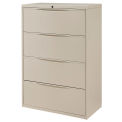 36"W Premium Lateral File Cabinet, 4 Drawer, Putty