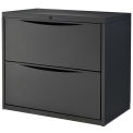 30"W Premium Lateral File Cabinet, 2 Drawer, Black