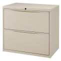 30&quot;W Premium Lateral File Cabinet, 2 Drawer, Putty