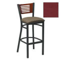 Bar Stool w/Mahogany 5 Slat-Back, 17-1/2&quot;W X 17&quot;D X 42&quot;H, Burgundy - Pkg Qty 2