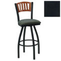 Swivel Bar Stool w/Natural 5 Wave-Back, 17-1/2&quot;W X 17&quot;D X 42&quot;H, Textured Black - Pkg Qty 2