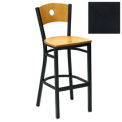 Bar Stool, Cherry Circle-Back, 17-1/2&quot;W X 17&quot;D X 42&quot;H, Textured Black - Pkg Qty 2