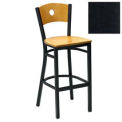 Bar Stool, Cherry Circle-Back, 17-1/2&quot;W X 17&quot;D X 42&quot;H, Black - Pkg Qty 2