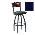 Swivel Bar Stool w/Mahogany 3 Slat-Back, 17-1/2&quot;W X 17&quot;D X 42&quot;H, Knockout Blue - Pkg Qty 2