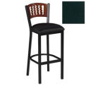 Bar Stool, Cherry 5 Wave-Back, 17-1/2&quot;W X 17&quot;D X 42&quot;H, Hunter Green - Pkg Qty 2