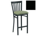 Bar Stool w/Vertical Slat-Back, 17-1/2&quot;W X 17&quot;D X 41&quot;H, Knockout Black - Pkg Qty 2