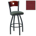 Swivel Bar Stool w/Natural Circle-Back, 17-1/2&quot;W X 17&quot;D X 42&quot;H, Burgundy - Pkg Qty 2