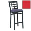 Bar Stool with Grid-Back, 17-1/2&quot;W X 16&quot;D X 41-1/2&quot;H, Red - Pkg Qty 2