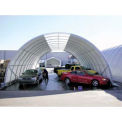 Freestanding Poly Building, White, 4' Rafter, 42'W x 17'3&quot;H x 48'L