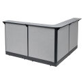 80&quot;W x 80&quot;D x 46&quot;H L-Shaped Reception Station With Raceway, Gray Counter/Gray Panel