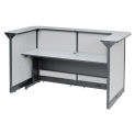 88&quot;W x 44&quot;D x 46&quot;H U-Shaped Reception Station With Raceway, Gray Counter/Gray Panel