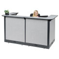 88&quot;W x 44&quot;D x 46&quot;H U-Shaped Electric Reception Station, Gray Counter/Gray Panel