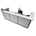 124&quot;W x 44&quot;D x 46&quot;H U-Shaped Electric Reception Station, Gray Counter/Gray Panel