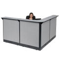 80&quot;W x 80&quot;D x 46&quot;H L-Shaped Electric Reception Station, Gray Counter/Gray Panel