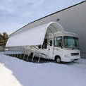 Open Garage, White, 18'W x 16'H x 52'L