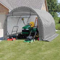 Storage Building, Round Style, 10&#39;W x 8&#39;H x 10&#39;L, Silver/White