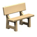 44&quot; Concrete Park Bench, Tan