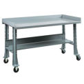 Shureshop&#174; Mobile Bench W/Acc Kit, Stainless Steel Top, 60&quot;X29&quot;, Sebring Grey