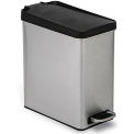 SIMPLEHUMAN Rectangular Stainless Steel Waste Cans - Step-on Can - 6.6&quot;Wx14.2&quot;Dx13.3&quot;H