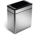 SIMPLEHUMAN Rectangular Stainless Steel Waste Cans - Open-Top Can - 6.2&quot;Wx11.3&quot;Dx13&quot;H