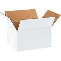10&quot; x 8&quot; x 6&quot; White Cardboard Corrugated Box - Pkg Qty 25
