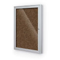 Balt® Enclosed Bulletin Board - 1 Door - Tan Rubber - Silver Aluminum Frame - 24"W x 36"H