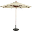 9' Wooden Market Outdoor Umbrella, Khaki