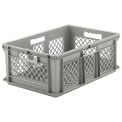 SSI Schaefer Euro-Fix Mesh Container, 24" x 16" x 8", Gray - Pkg Qty 6