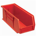 Plastic Storage Bin, 4-1/8 x 10-7/8 x 4, Red - Pkg Qty 12