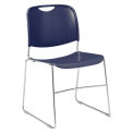 Global Industrial Plastic Stack Chair, Navy - Pkg Qty 4