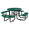Global Industrial 46&quot; Expanded Metal Round Picnic Table, Green