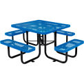 46" Expanded Metal Square Picnic Table, Blue