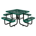 Global Industrial 46" Expanded Metal Square Picnic Table, Green