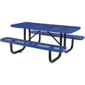 Global Industrial 72&quot; Rectangular Picnic Table, Surface Mount, Blue
