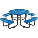 Global Industrial 46&quot; Expanded Metal Round Picnic Table, Blue