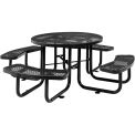 Global Industrial 46" Expanded Metal Round Picnic Table, Black