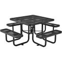 Global Industrial 46&quot; Expanded Metal Square Picnic Table, Black
