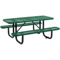 72&quot; Expanded Metal Rectangular Picnic Table, Green