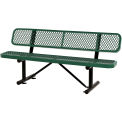 Global Industrial 72"L Expanded Metal Mesh Bench w/Back Rest, Green
