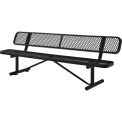 Global Industrial 96"L Expanded Metal Mesh Bench w/Back Rest, Black