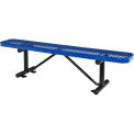 Global Industrial 6'L Flat Outdoor Bench, Expanded Metal, Blue