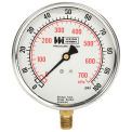 Weiss Instruments Inc. LF441-100-4L Liquid Filled 4&quot; Dial, 1/4&quot; Bottom, 0-100PSI