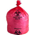 High Density Red Infectious Waste Liner, 17 Microns, 36&quot; x 48&quot;, Pkg Qty 250