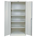 Storage Cabinet, 36&quot;W x 24&quot;D x 78&quot;H, Parchment, Knock-Down
