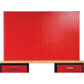 Fort Knox Pegboard (2 pieces), 22"W x 0.75"D x 44.25"H, Red
