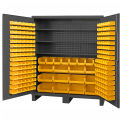 Durham Jumbo Bin Cabinet SSC-722484-BDLP-212 - 212 Yellow Hook-On-Bins 3 Shelves, 72&quot;W x 24&quot;D x 84&quot;H