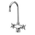Zurn Double Lab Faucet with 5-3/8&quot; Gooseneck and Four Arm Handles - Lead Free, Z826B2-XL